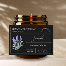 Minimaal Elegant Lavendel Kaars Pot Label