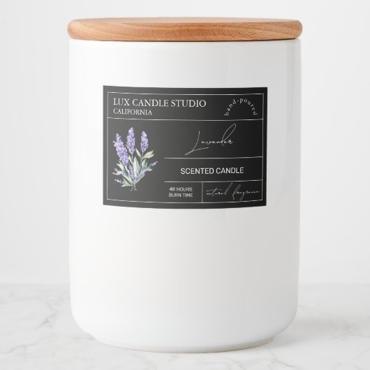 Minimaal Elegant Lavendel Kaars Pot Label Voedselcontainer Etiket (Voorkant)