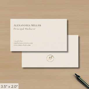 Minimaal Elegant Leaf Logo Visitekaartje