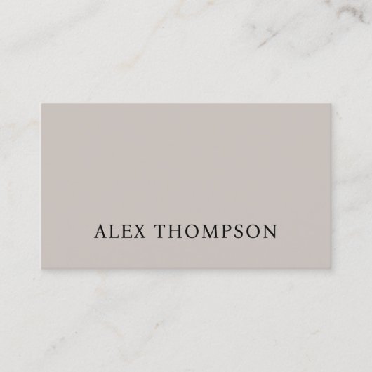 Minimaal Elegant Licht Grijs Wit Consultant Visitekaartje (Voorkant)