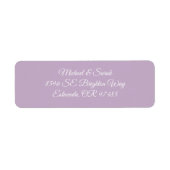 Minimaal elegant Lila Paarse retouradres Etiket (Voorkant)