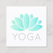 Minimaal Elegant Lotus Icon Clean White Vierkante Visitekaartje (Voorkant)