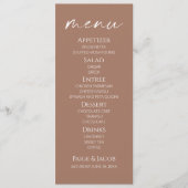 Minimaal Elegant Mocha Mousse Wedding Food Menu (Voorkant)