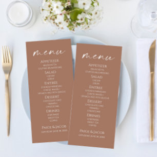 Minimaal Elegant Mocha Mousse Wedding Food Menu