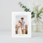 Minimaal Elegant Modern Eenvoudig Bewaar de datumf Aankondigingskaart (Staand voorkant)