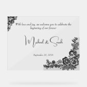 Minimaal Elegant Modern Huwelijk Welkomstbord Acryl Bord (Voorkant)