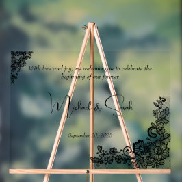 Minimaal Elegant Modern Huwelijk Welkomstbord Acryl Bord