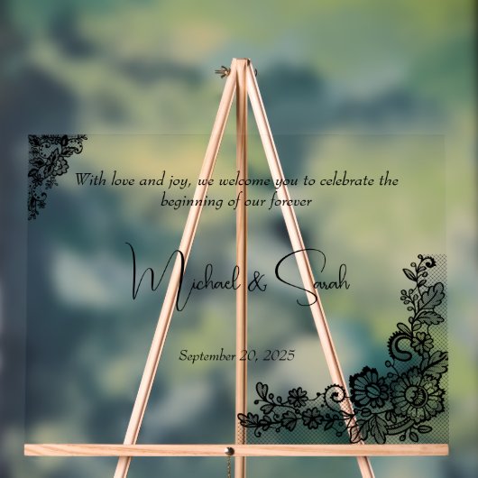 Minimaal Elegant Modern Huwelijk Welkomstbord Acryl Bord (Neutraal)