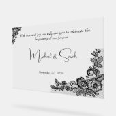 Minimaal Elegant Modern Huwelijk Welkomstbord Acryl Bord (Hoek)