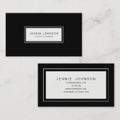Minimaal elegant modern zwart Visitekaartje (Voorkant / Achterkant)