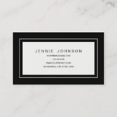 Minimaal elegant modern zwart Visitekaartje (Achterkant)