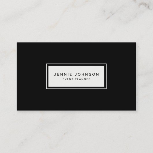 Minimaal elegant modern zwart Visitekaartje (Voorkant)