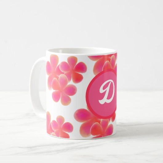 minimaal elegant monogram beste vriend Botanical Koffiemok (Voorkant links)