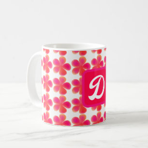 Minimaal elegant monogram botanisch bloemmotief koffiemok