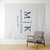 Minimaal & Elegant Monogram Bruiloft Wandkleed (In Situ (horizontaal))