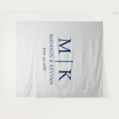 Minimaal & Elegant Monogram Bruiloft Wandkleed (Voorkant (horizontaal))