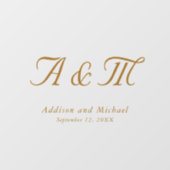 Minimaal, Elegant, Monogram, Huwelijk Raamsticker (Vel)