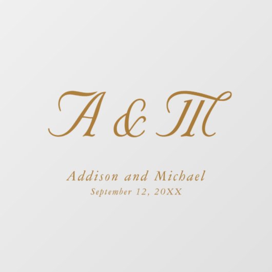 Minimaal, Elegant, Monogram, Huwelijk Raamsticker (Vel)