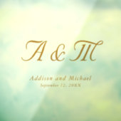 Minimaal, Elegant, Monogram, Huwelijk Raamsticker (Vel 3)