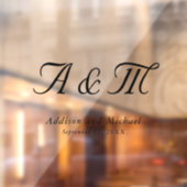 Minimaal, Elegant, Monogram, Huwelijk Raamsticker (Vel 2)