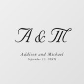 Minimaal, Elegant, Monogram, Huwelijk Raamsticker (Vel)