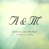 Minimaal, Elegant, Monogram, Huwelijk Raamsticker (Vel 3)