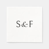 Minimaal Elegant Monogram Schrift Bruiloft Servet (Voorkant)