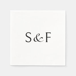 Minimaal Elegant Monogram Schrift Huwelijk Servet