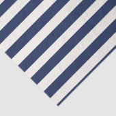 Minimaal Elegant Navy Blue White Stripes Tissuepapier (Detail)