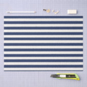 Minimaal Elegant Navy Blue White Stripes Tissuepapier (Craft)