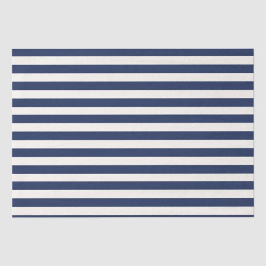 Minimaal Elegant Navy Blue White Stripes Tissuepapier (Voorkant)