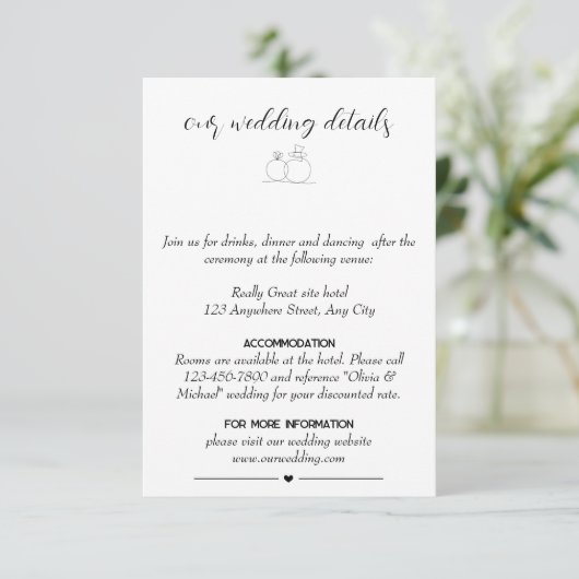 Minimaal Elegant Ontwerp Envelopkaart Informatiekaartje (Staand voorkant)