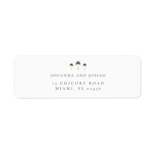Minimaal Elegant Palm Tree retouradres Etiket (Voorkant)
