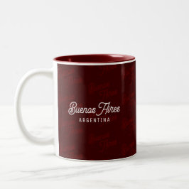 Minimaal, Elegant, Patroon Buenos Aires, Argentini Tweekleurige Koffiemok