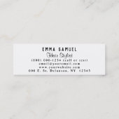 Minimaal Elegant Perzik Koraal Haarstylist Mini Visitekaartje (Achterkant)