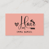 Minimaal Elegant Perzik Koraal Haarstylist Visitekaartje (Voorkant)