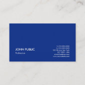 Minimaal elegant professioneel design blauw visitekaartje (Voorkant)