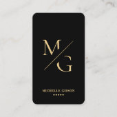 Minimaal Elegant Realtor Monogram Hypotheek Zwart Visitekaartje (Voorkant)