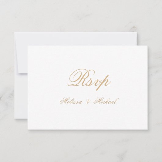 Minimaal Elegant Romantisch Script Trouwen RSVP Ka Kaartje (Voorkant)
