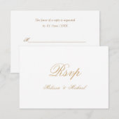 Minimaal Elegant Romantisch Script Trouwen RSVP Ka Kaartje (Voorkant / Achterkant)