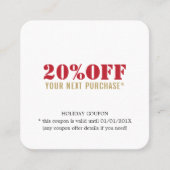 Minimaal Elegant Rood Goud Wit Coupon (Voorkant)