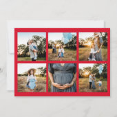 Minimaal Elegant Rood Script Foto Modern Kerstmis Feestdagenkaart (Achterkant)