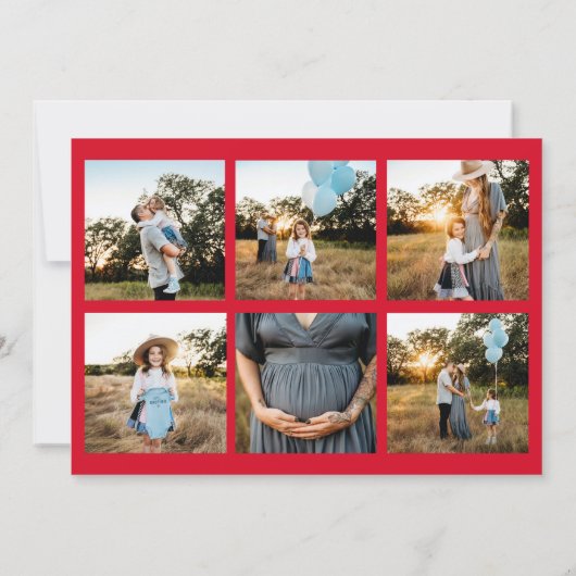 Minimaal Elegant Rood Script Foto Modern Kerstmis Feestdagenkaart (Achterkant)