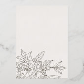Minimaal Elegant Roos Floral Sketch Vrijgezellenfe Folie Uitnodiging (Achterkant)