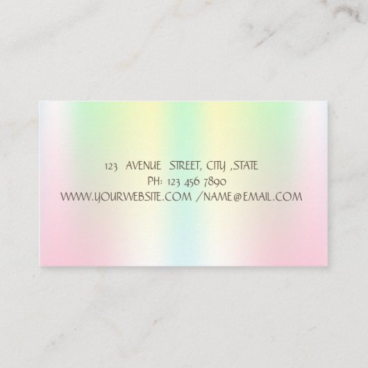 Minimaal elegant Roos Gold Circle Holographic Visitekaartje (Achterkant)