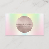 Minimaal elegant Roos Gold Circle Holographic Visitekaartje (Voorkant)