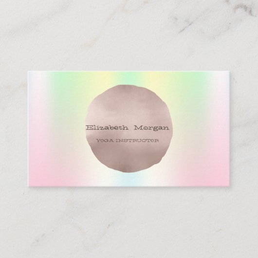 Minimaal elegant Roos Gold Circle Holographic Visitekaartje (Voorkant)