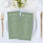 Minimaal Elegant Sage Green Wedding Food Menu<br><div class="desc">Dit is een minimaal elegant Sage Green Wedding Food Menu.</div>