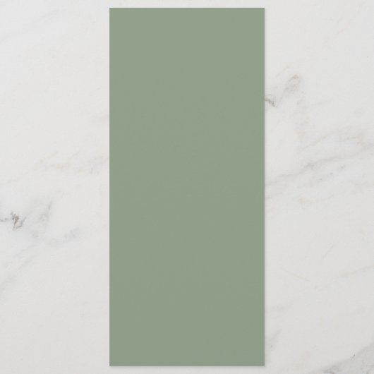 Minimaal Elegant Sage Green Wedding Food Menu (Achterkant)