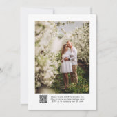 Minimaal Elegant Schoon Script QR Code Fotobruilof Kaart (Achterkant)